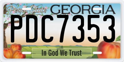 GA license plate PDC7353