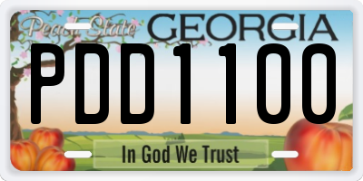GA license plate PDD1100