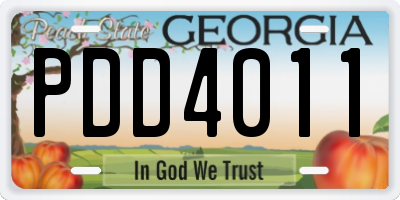 GA license plate PDD4011