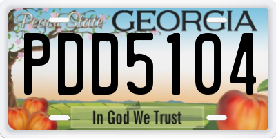 GA license plate PDD5104