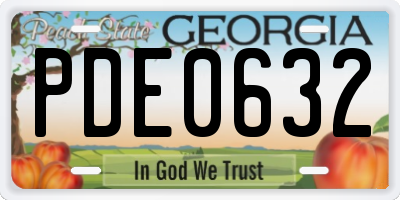 GA license plate PDE0632