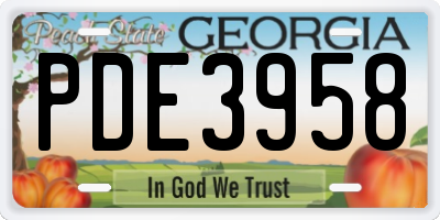 GA license plate PDE3958