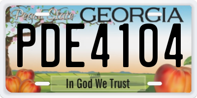 GA license plate PDE4104
