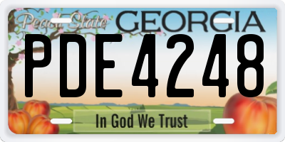 GA license plate PDE4248
