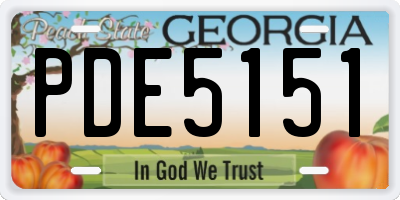 GA license plate PDE5151