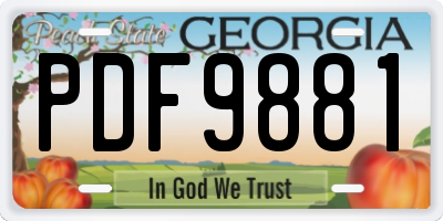GA license plate PDF9881
