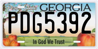 GA license plate PDG5392