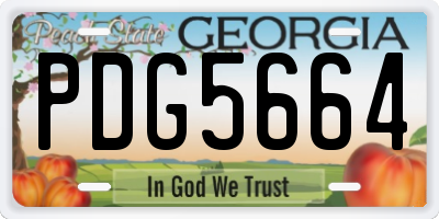 GA license plate PDG5664