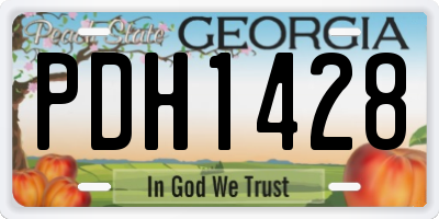 GA license plate PDH1428