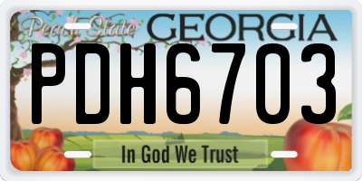 GA license plate PDH6703