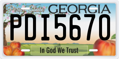GA license plate PDI5670