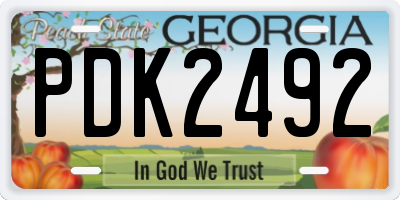 GA license plate PDK2492