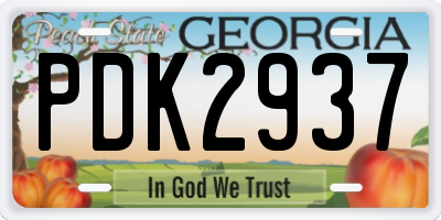 GA license plate PDK2937