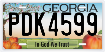 GA license plate PDK4599
