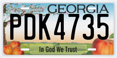 GA license plate PDK4735