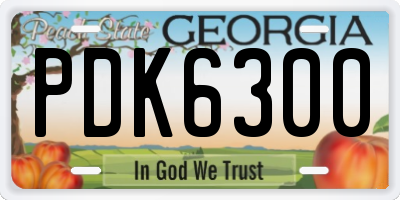 GA license plate PDK6300
