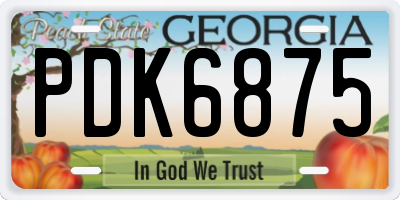 GA license plate PDK6875