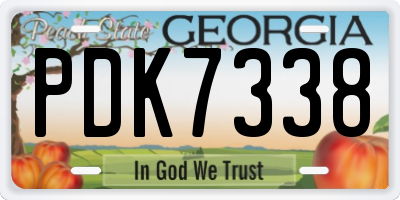 GA license plate PDK7338