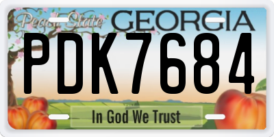 GA license plate PDK7684