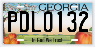 GA license plate PDL0132