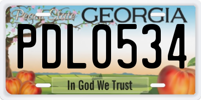 GA license plate PDL0534