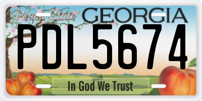 GA license plate PDL5674