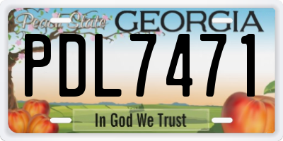 GA license plate PDL7471