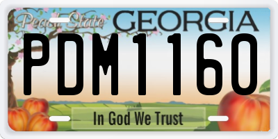 GA license plate PDM1160
