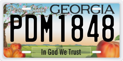 GA license plate PDM1848