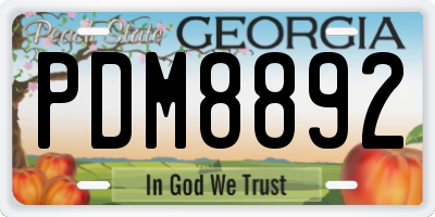 GA license plate PDM8892