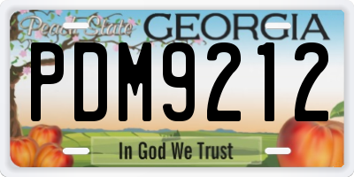 GA license plate PDM9212