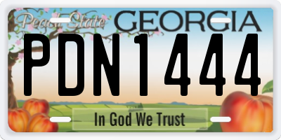 GA license plate PDN1444