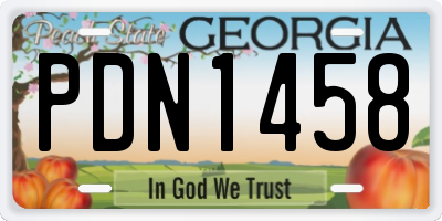 GA license plate PDN1458