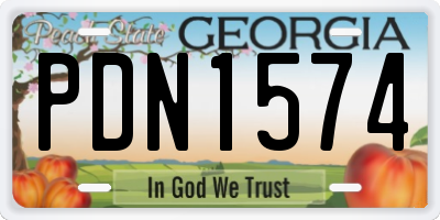 GA license plate PDN1574