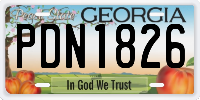 GA license plate PDN1826