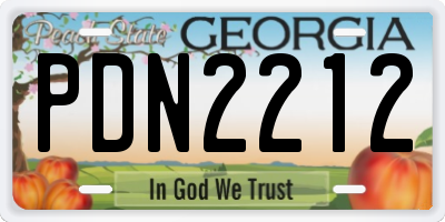 GA license plate PDN2212