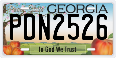 GA license plate PDN2526