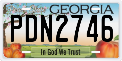 GA license plate PDN2746