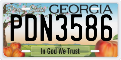 GA license plate PDN3586