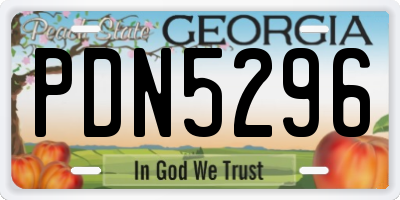 GA license plate PDN5296
