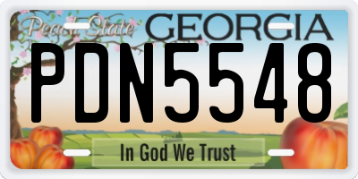 GA license plate PDN5548
