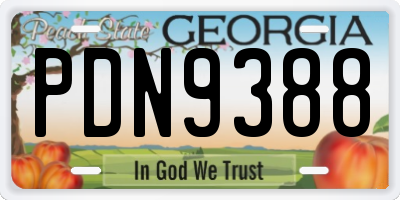 GA license plate PDN9388