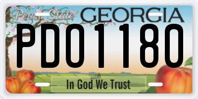 GA license plate PDO1180
