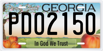 GA license plate PDO2150