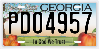 GA license plate PDO4957