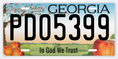 GA license plate PDO5399