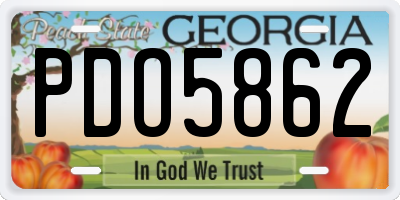 GA license plate PDO5862