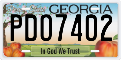 GA license plate PDO7402