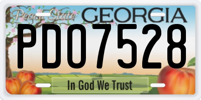 GA license plate PDO7528