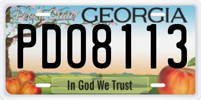 GA license plate PDO8113